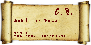 Ondrásik Norbert névjegykártya